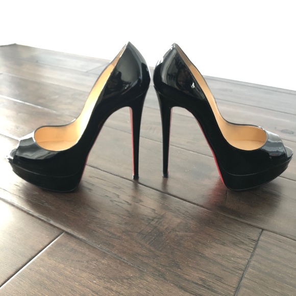 Christian Louboutin Patent Peep Toe - Picture 2 of 5